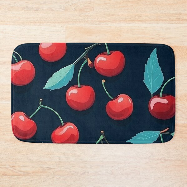 Item preview, Cherries in Blue Background Pattern designed and sold by raviolli000.