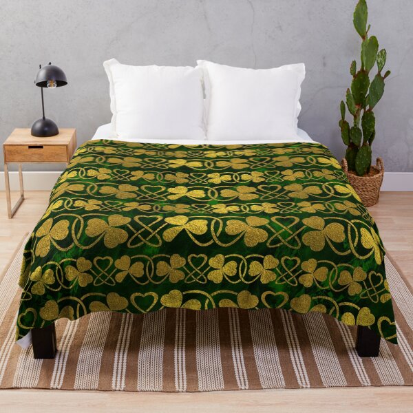 Item preview, Irish Shamrock -Clover Gold and Green pattern designed and sold by k9printart.