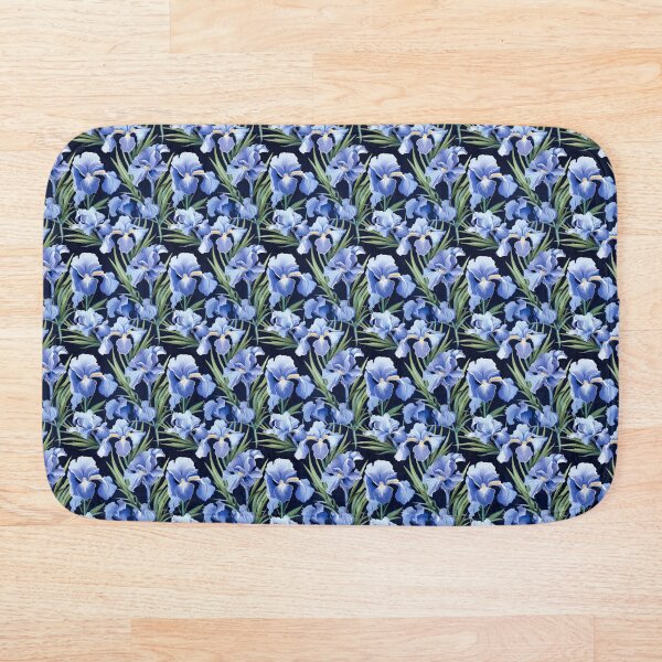 Item preview, Illustrated Iris - Azure and Blue Floral Pattern designed and sold by NotArtShirts.