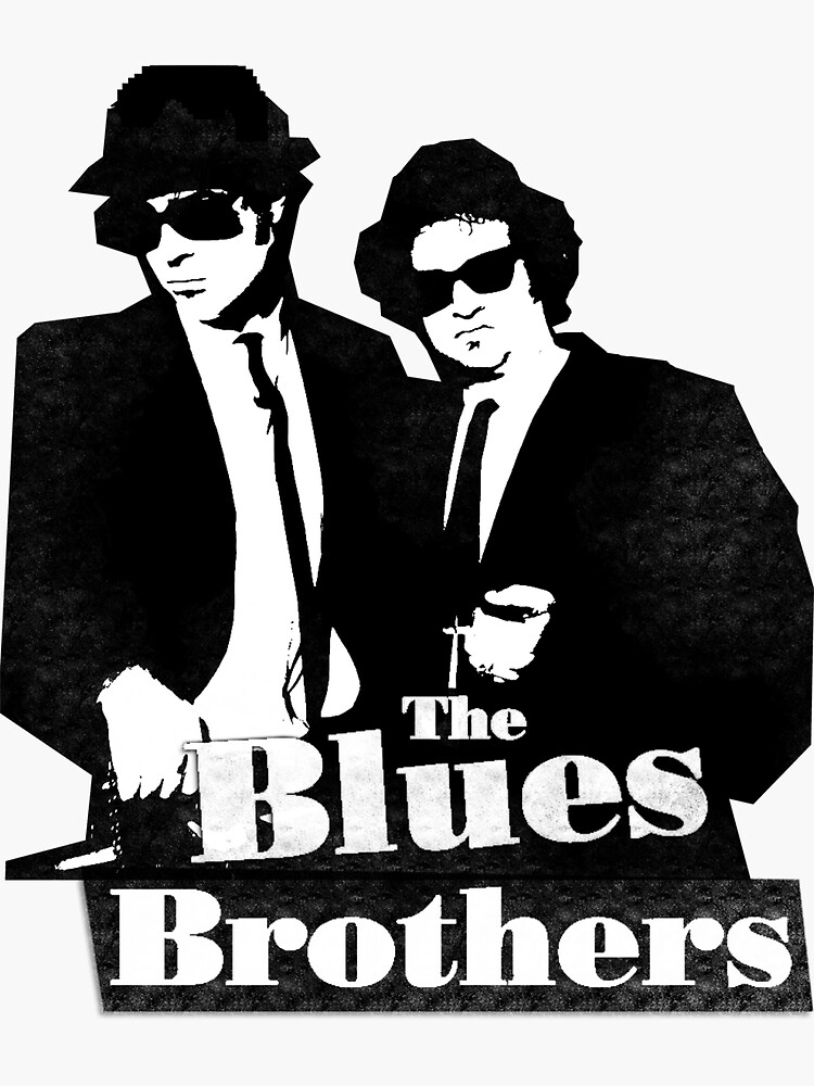 "The Blues Brothers with Logo" Sticker for Sale by barmbrackx Redbubble