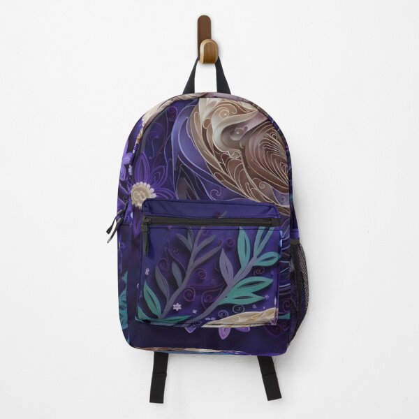 Item preview, Cute dog in a nest of flowers and leaves on a purple background designed and sold by aiphotosart.