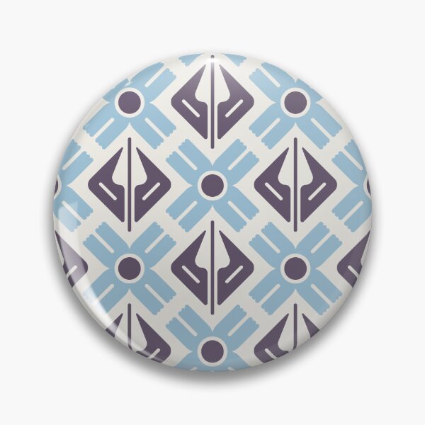 Item preview, KF 0065 F - Retro Vintage Daisy Flower Minimalist 70s Modern Geometric Floral Pattern in Purple and Blue designed and sold by KhakiFinch.