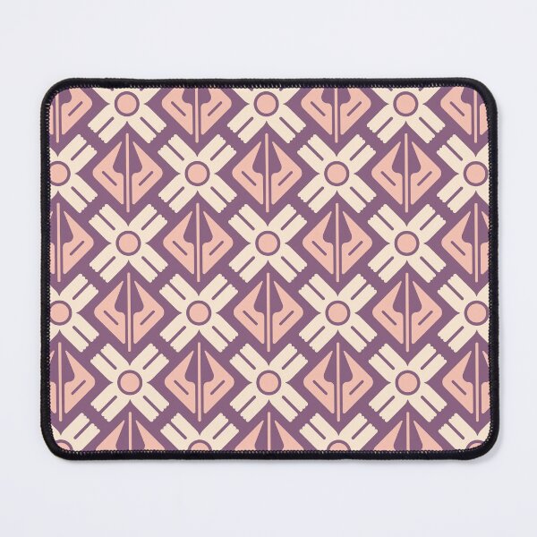 Item preview, KF 0065 H - Retro Vintage Daisy Flower Minimalist 70s Modern Geometric Floral Pattern in Pink on Purple designed and sold by KhakiFinch.