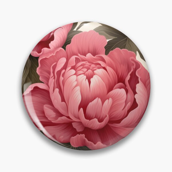 Item preview, Illustrated Peony - Pink and Green Floral Pattern designed and sold by NotArtShirts.
