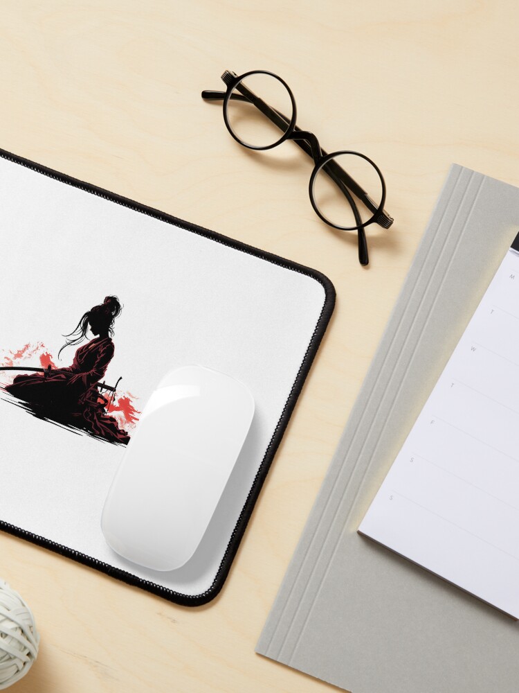Thumbnail 3 of 5, Mouse Pad, samurai girl designed and sold by A3JArtworks.