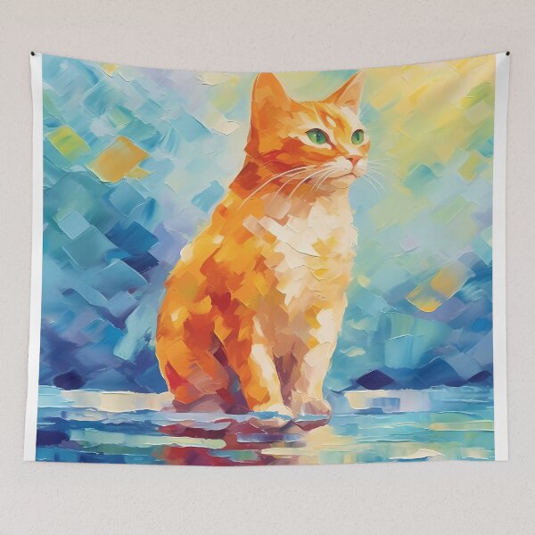 Item preview, Watercolor colored cat16 designed and sold by UnaWu533.