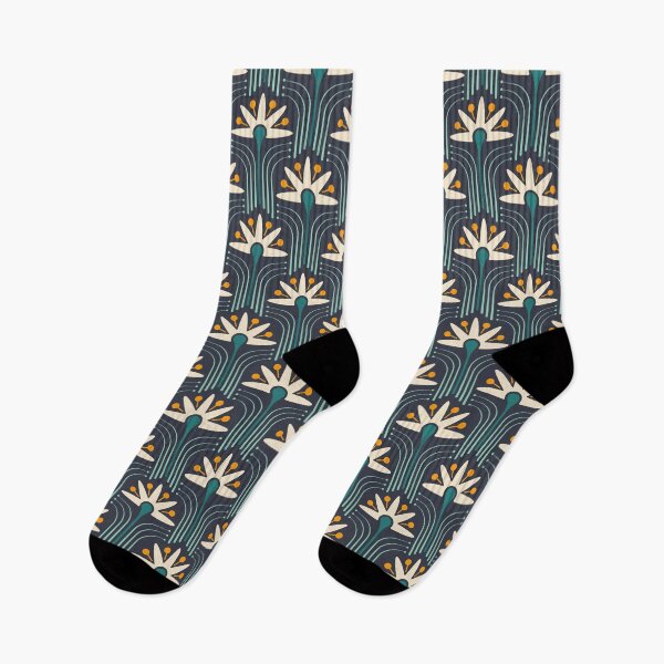 Item preview, KF 0066 C - Retro Vintage Lily Flower Minimalist 70s Modern Geometric Floral Pattern designed and sold by KhakiFinch.