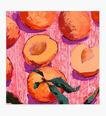 Peaches on Pink Background Photographic Print