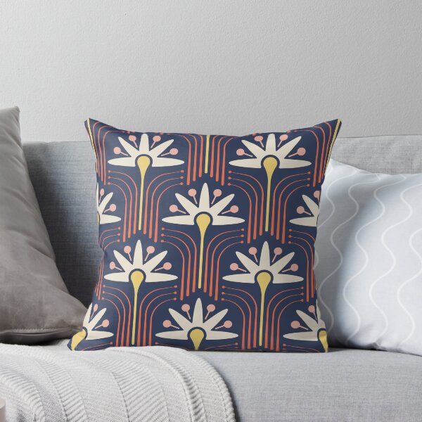 Item preview, KF 0066 D - Retro Vintage Lily Flower Minimalist 70s Modern Geometric Floral Pattern designed and sold by KhakiFinch.