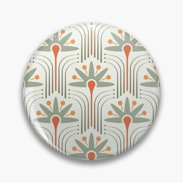 Item preview, KF 0066 E - Retro Vintage Lily Flower Minimalist 70s Modern Geometric Floral Pattern designed and sold by KhakiFinch.