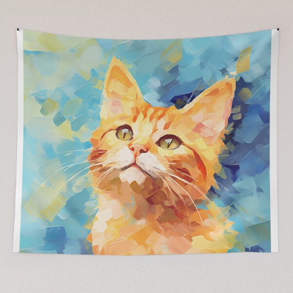 Item preview, Watercolor colored cat17 designed and sold by UnaWu533.