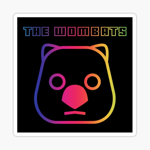 Vista previa del artículo con la obra «Pegatinas e imanes con el logotipo de Wombats Rainbow», diseñado y vendido por Indiesigns.