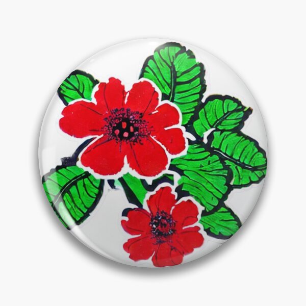 Item preview, Sticker RedFlower green leaves designed and sold by melridger.
