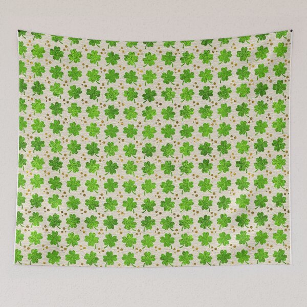 Item preview, Irish Shamrock Four-leaf clover pattern designed and sold by k9printart.
