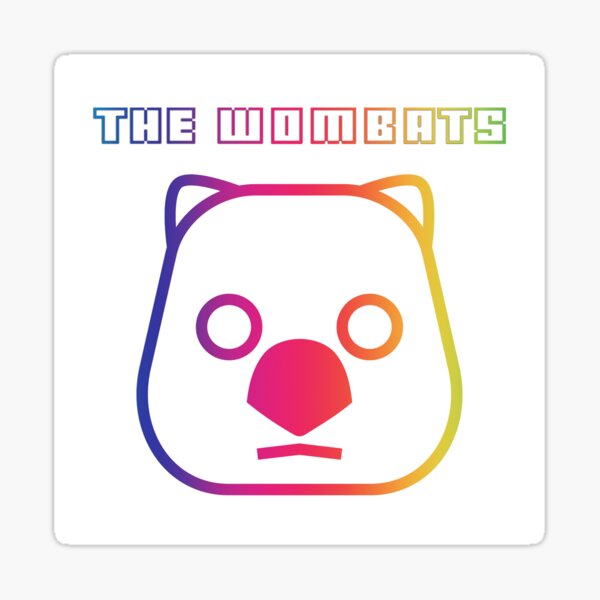 Vista previa del artículo con la obra «Pegatinas e imanes con el logotipo de Wombats Rainbow», diseñado y vendido por Indiesigns.