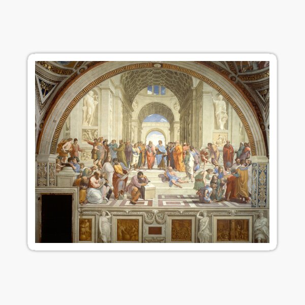 The School of Athens, Italian Renaissance, artist, Raphael. Sticker