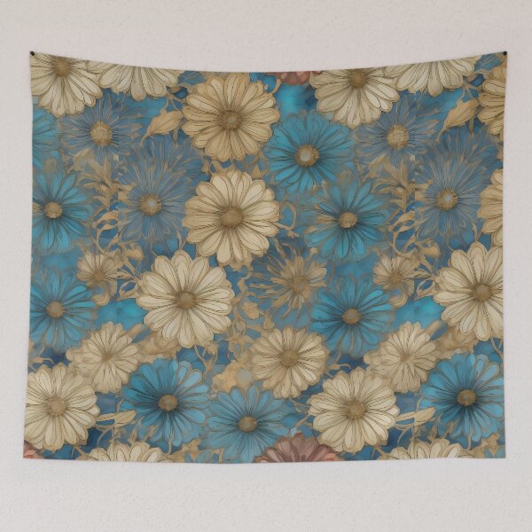 Item preview, ONE STEP AHEAD BLUE FLORAL PATTERN designed and sold by digitalartlb.