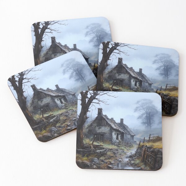 Item preview, Uncaptioned English Stone Cottage Watercolour Style Liminal Abandoned Space designed and sold by liminal-concept.