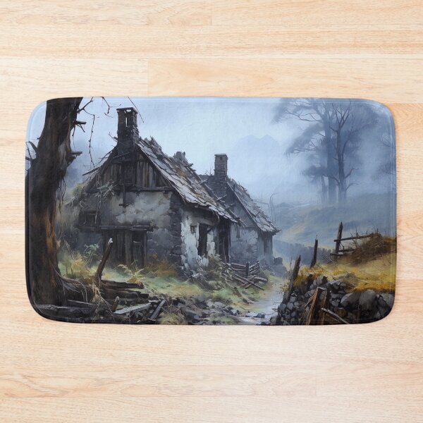 Item preview, Uncaptioned English Stone Cottage Watercolour Style Liminal Abandoned Space designed and sold by liminal-concept.