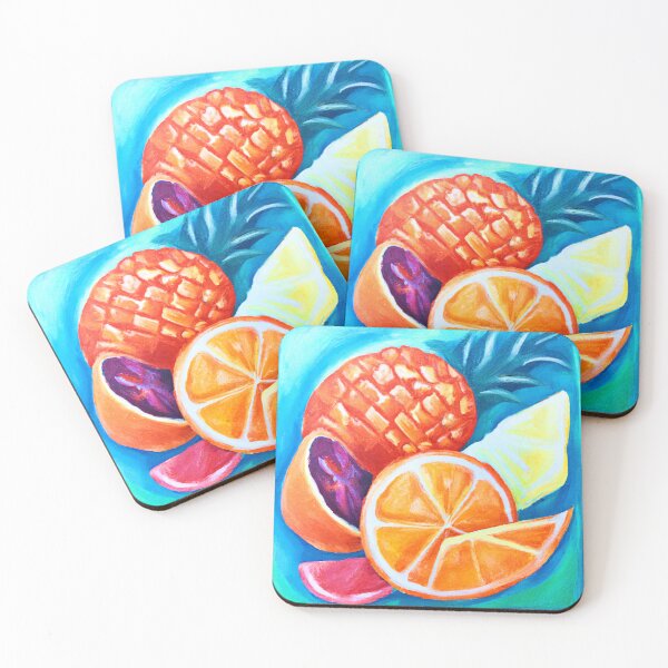 Item preview, Colorful Neon Tropical Fruits designed and sold by Health And Fitness Posts e-Store.