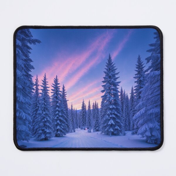 Item preview, A Scenic Snowshoeing Trail Winding Through a Peaceful Winter Wonderland, Ai Generated Art designed and sold by AiGens.