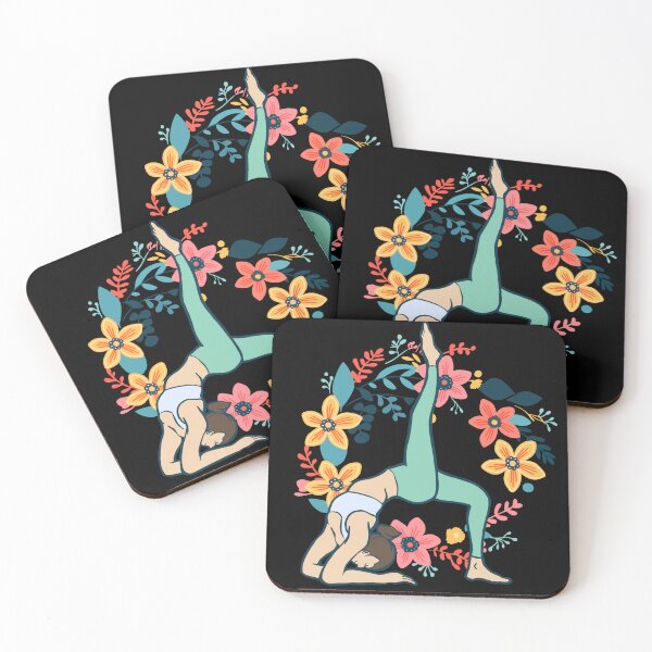 Item preview, exercise girl physical wellness floral yoga designed and sold by StairheadStore.