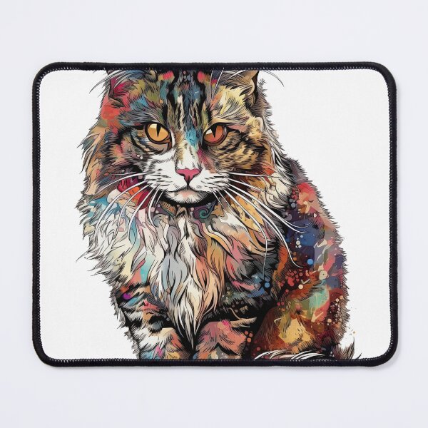 Item preview, Forest Cat Mixed Media Art: Adorable Pet Masterpiece by Norwegian Forest designed and sold by DooodleGod.