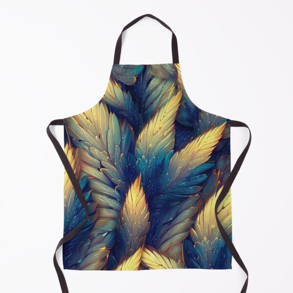 Item preview, Sapphire gold feathers pattern designed and sold by TomFrontierArt.