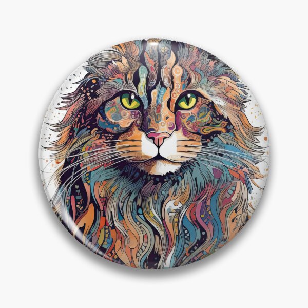 Item preview, Forest Cat Mixed Media Art: Adorable Pet Masterpiece by Norwegian Forest designed and sold by DooodleGod.
