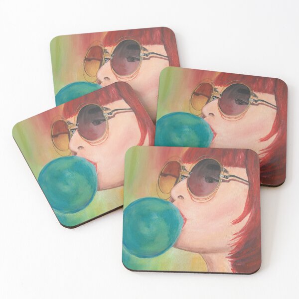Item preview, artistic painting woman blowing a bubble designed and sold by Lartdubeau.