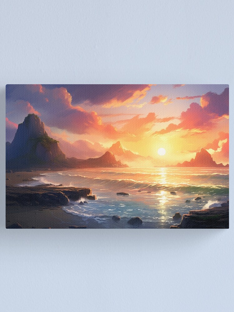 Miniature Painting, Mini Canvas, Sunset, Set of 2 Paintings