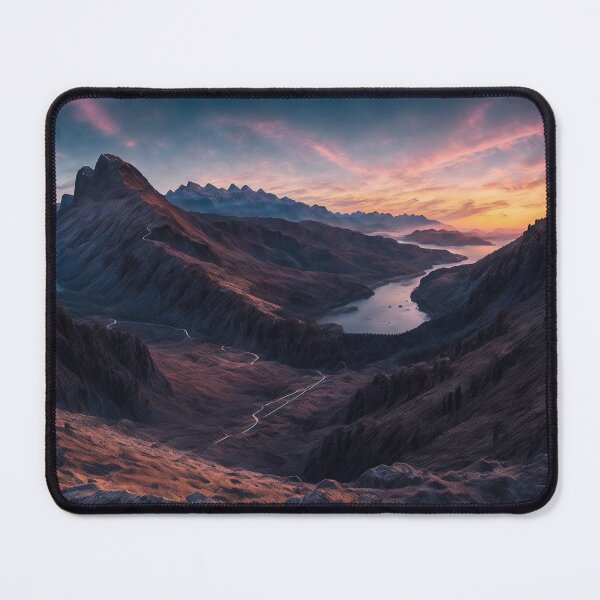 Item preview, A Breathtaking Vista Point at the Edge of a Cliff, Offering Panoramic Views of the Surrounding Mountain Peak, Ai Generated Art designed and sold by AiGens.
