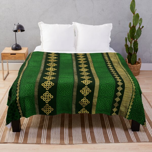 Item preview, Celtic Knot Decorative Gold and Green pattern designed and sold by k9printart.