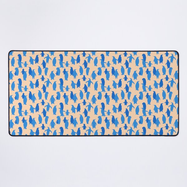 Penguins at Sunset Summer Tranquil Aesthetic Pattern Desk Mat