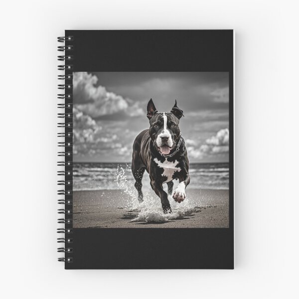 Item preview, Black and White Pitbull on the beach #4 designed and sold by Shiwwa.
