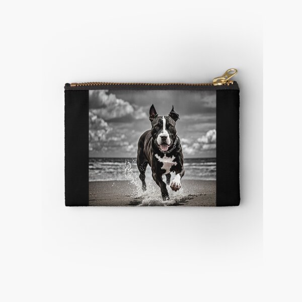 Item preview, Black and White Pitbull on the beach #4 designed and sold by Shiwwa.