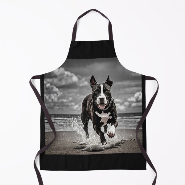 Item preview, Black and White Pitbull on the beach #4 designed and sold by Shiwwa.