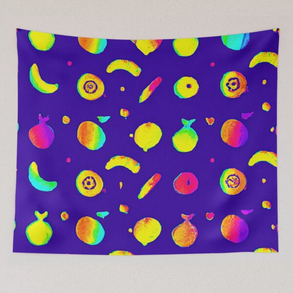 Item preview, Colorful Tropical Neon Fruit Pattern designed and sold by Health And Fitness Posts e-Store.