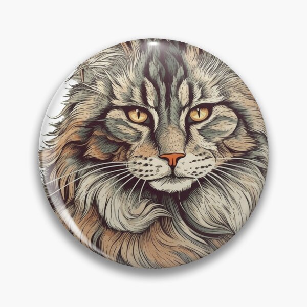 Item preview, Norwegian Forest Cat Print - Retro Feline Art for Cat Lovers designed and sold by DooodleGod.