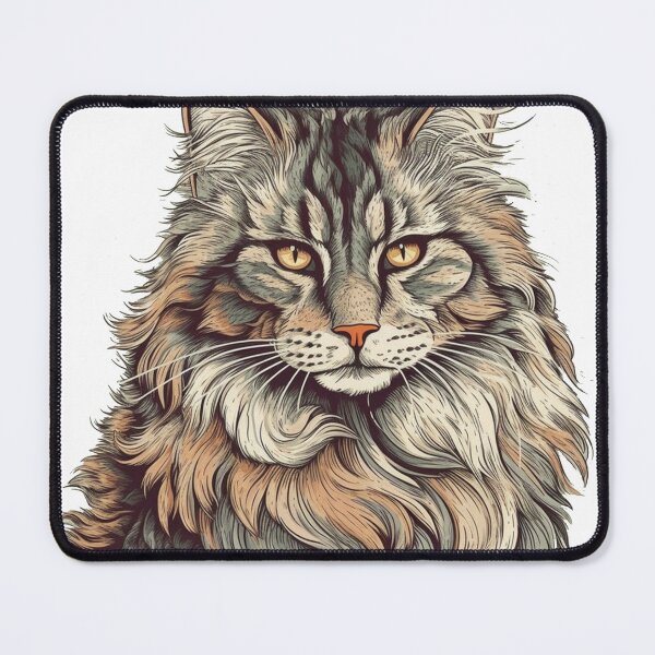 Item preview, Norwegian Forest Cat Print - Retro Feline Art for Cat Lovers and designed and sold by DooodleGod.