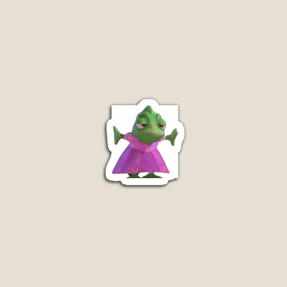 Pascal Tangled Rapunzel in dress Sticker for Sale by thegoldenpage