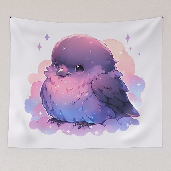 Item preview, Cute Kawaii Pastel Chubby Raven designed and sold by PastelMagic.