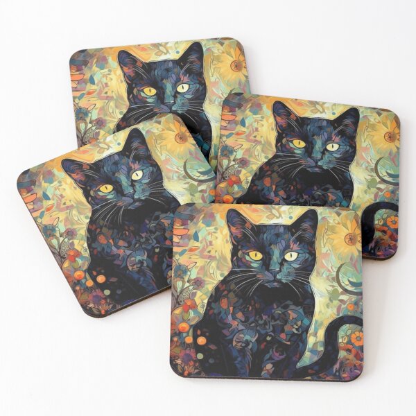Item preview, Colorful black cat in oil color style with colorful background designed and sold by VeronicArt85.
