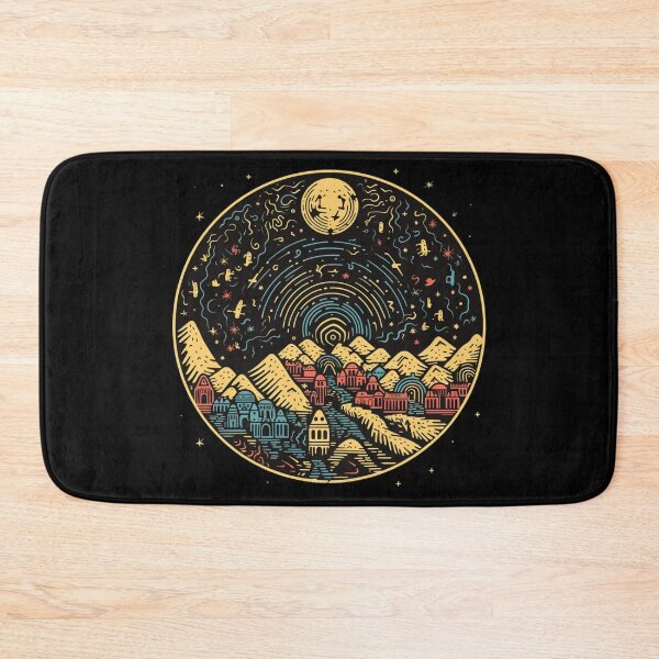 Item preview, Vibrant Mountain Town - Pre-Columbian Pop Art designed and sold by SADStyleDesigns.