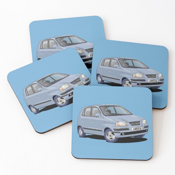 Item preview, Hyundai Amica Car in light blue designed and sold by Webazoot Industries - Car Art.