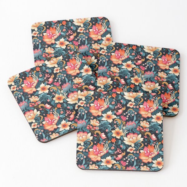 Item preview, Tropical Floral Print - Yellow flowers - Pink flowers designed and sold by ComerPrintCo.