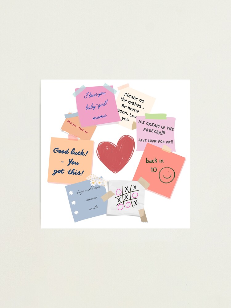 Post-It Sticky Notes Family and Romantic Love Heart Photographic Print for  Sale by Kowalski492