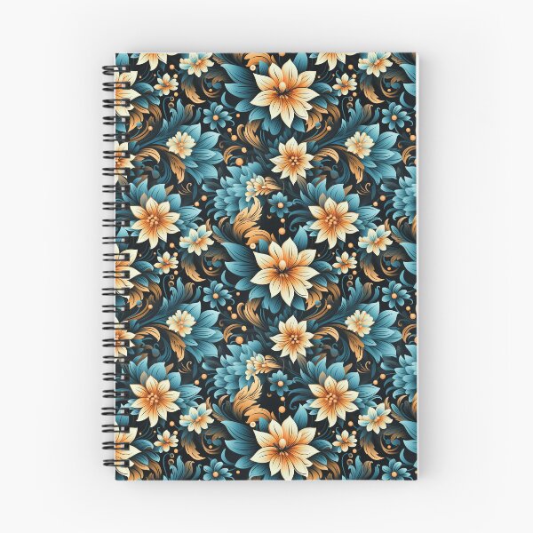 Aperçu de l'œuvre Imprimé Floral Tropical - Fleurs jaunes - Fleurs bleues créée et vendue par ComerPrintCo.