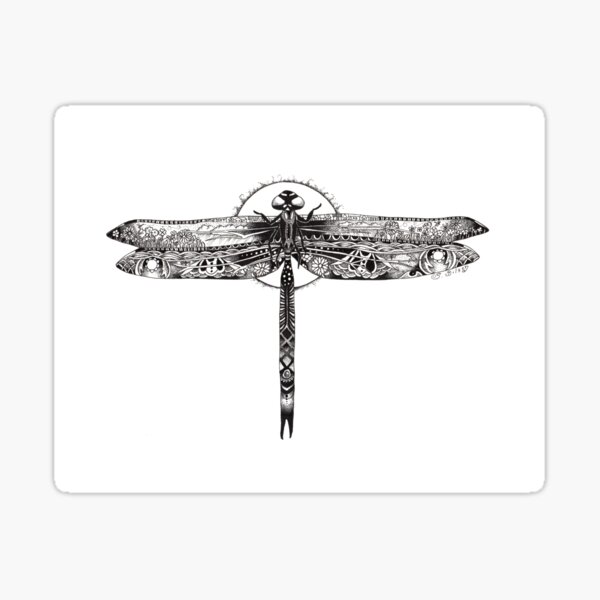Dragon Fly Story Rentangle Sticker