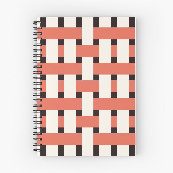 Item preview, Fabric Weave Types #05 - Weft Rib Weave Irregular Pattern - Black and Salmon designed and sold by DesignCentrum.